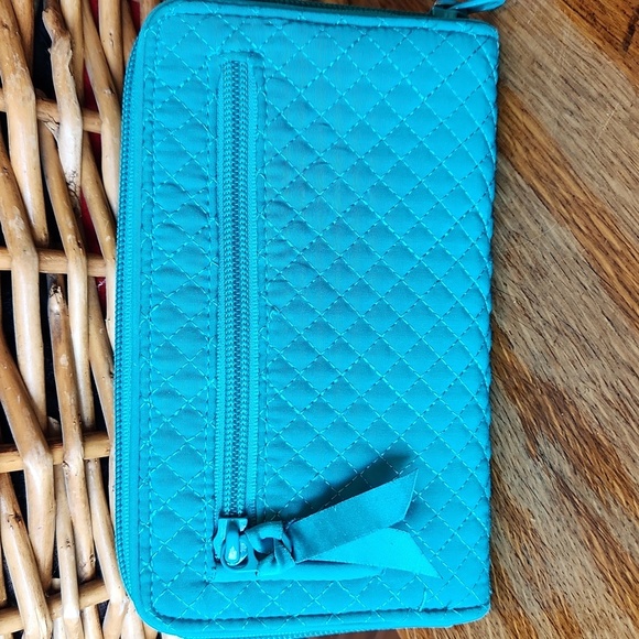Vera Bradley Quilted Teal Wallet - Picture 2 of 16